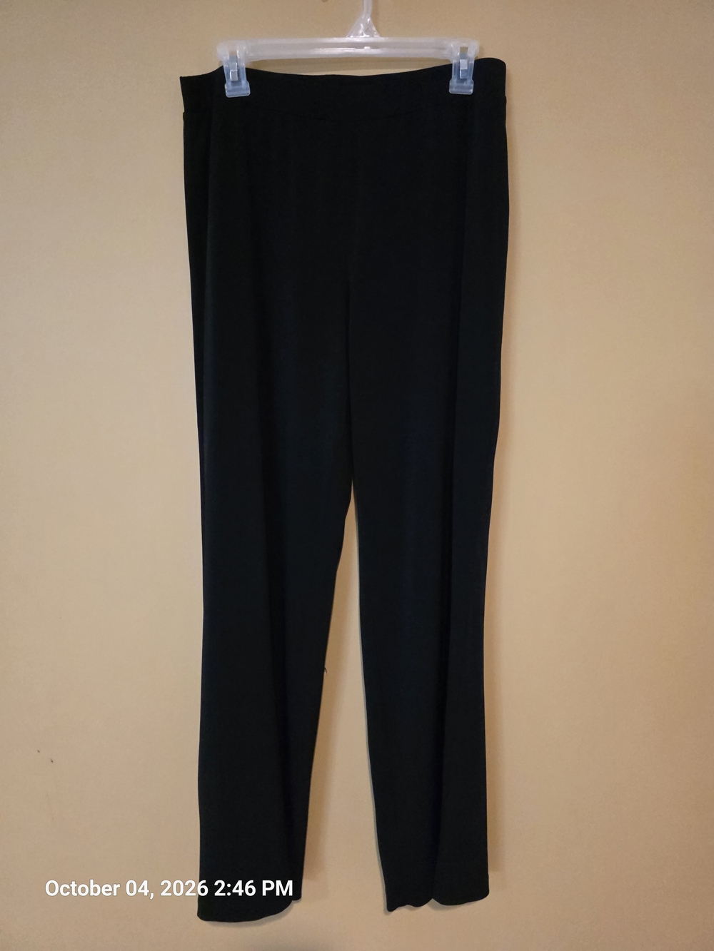Kasper Black Straight-Leg Pull-On Pants